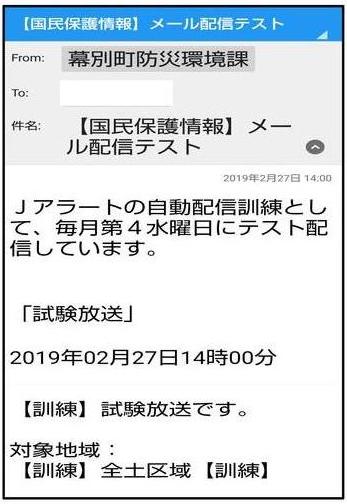 メール配信テストの内容
