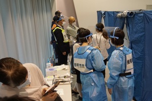 新型コロナウイルスワクチン接種のシミュレーションの様子 その2