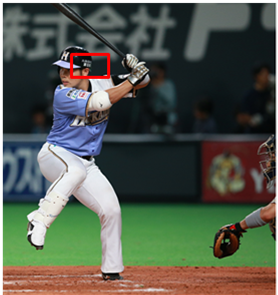 ヘルメットに幕別町の名前が入る場所を示す写真